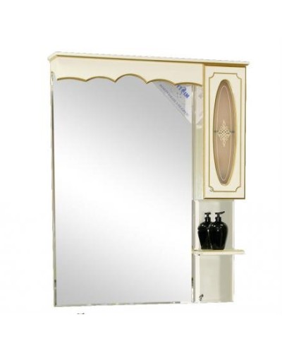 Монако - 90 Зеркало - шкаф прав. бежевая патина/стекло