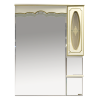 Монако - 90 Зеркало - шкаф прав. бежевая патина/стекло