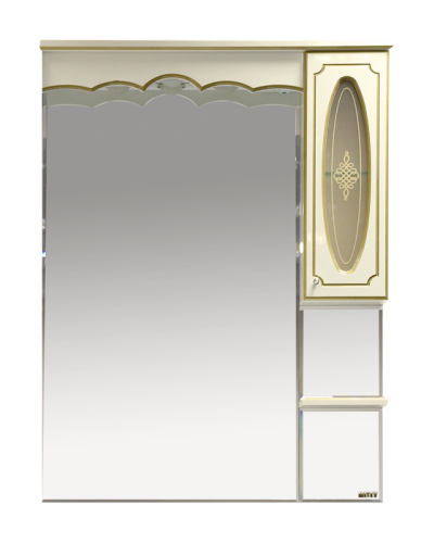Монако - 90 Зеркало - шкаф прав. бежевая патина/стекло