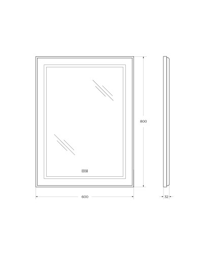 Зеркало в раме с подсветкой сенсорным выкл. и подогревом BelBagno SPC-KRAFT-600-800-LED-TCH-WARM