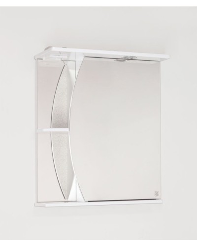 Зеркало Style Line Эко волна Камелия 60 С с подсветкой и полками Белый глянец