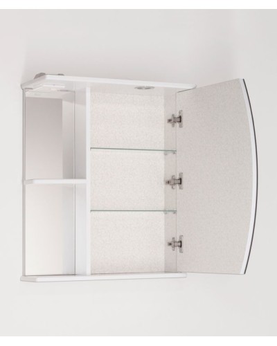 Зеркало Style Line Эко волна Камелия 60 С с подсветкой и полками Белый глянец