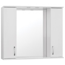 Зеркало со шкафом Style Line Эко стандарт Панда 100 С с подсветкой Белый глянец