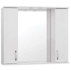 Зеркало со шкафом Style Line Эко стандарт Панда 100 С с подсветкой Белый глянец