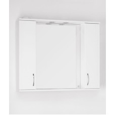 Зеркало со шкафом Style Line Эко стандарт Панда 100 С с подсветкой Белый глянец