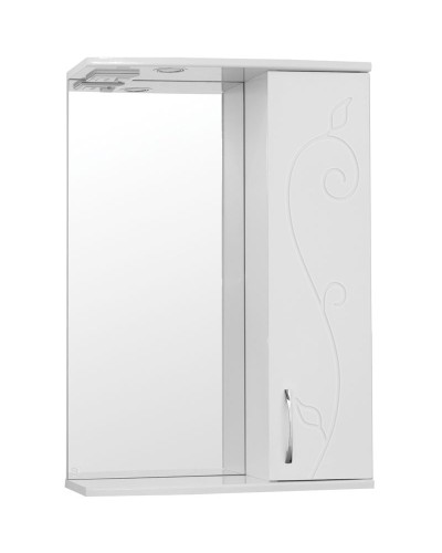 Зеркало со шкафом Style Line Эко фьюжн Панда 55 С с подсветкой Белый глянец