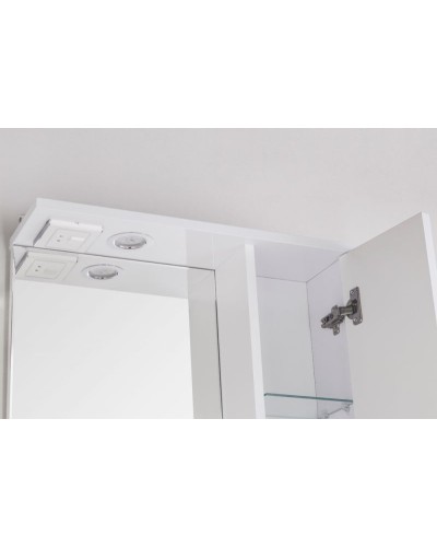 Зеркало со шкафом Style Line Эко фьюжн Панда 55 С с подсветкой Белый глянец