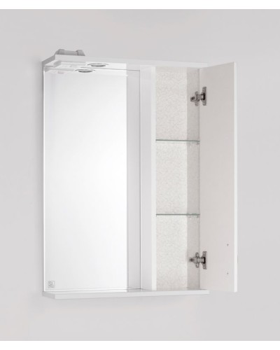 Зеркало со шкафом Style Line Эко фьюжн Панда 55 С с подсветкой Белый глянец