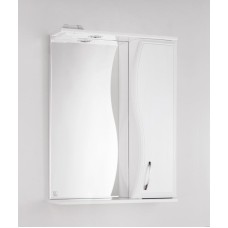 Зеркало со шкафом Style Line Эко волна Панда 60 С с подсветкой Белый глянец
