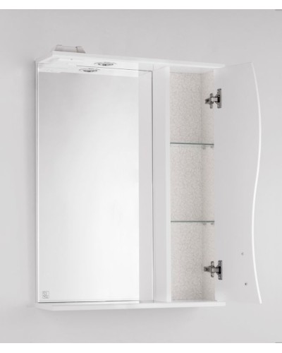 Зеркало со шкафом Style Line Эко волна Панда 60 С с подсветкой Белый глянец
