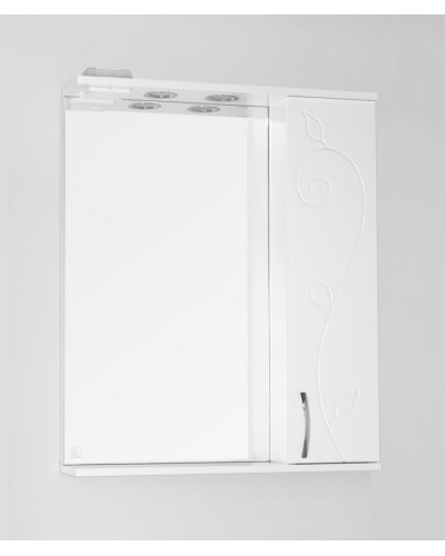 Зеркало со шкафом Style Line Эко фьюжн Панда 65 С подсветкой Белый глянец