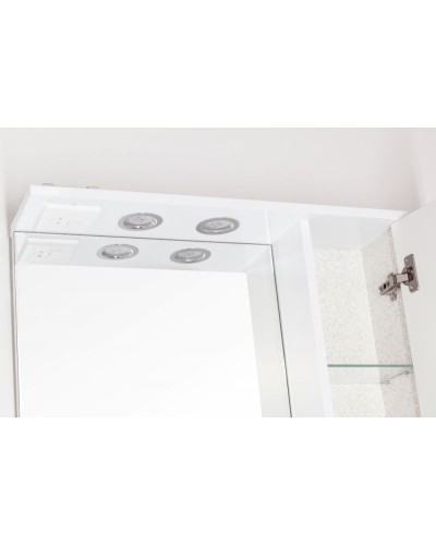 Зеркало со шкафом Style Line Эко фьюжн Панда 65 С подсветкой Белый глянец