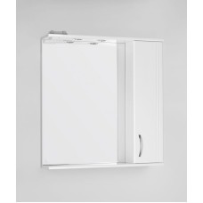 Зеркало со шкафом Style Line Эко стандарт Панда 75 С с подсветкой Белый глянец