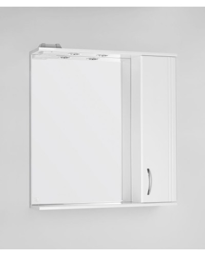 Зеркало со шкафом Style Line Эко стандарт Панда 75 С с подсветкой Белый глянец