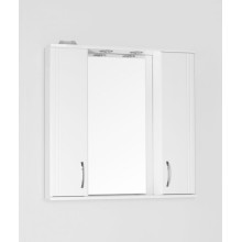 Зеркало со шкафом Style Line Эко стандарт Панда 80 С с подсветкой Белый глянец