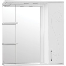 Зеркало со шкафом Style Line Эко фьюжн Панда 80 С с подсветкой Белый глянец
