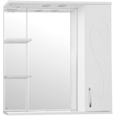 Зеркало со шкафом Style Line Эко фьюжн Панда 80 С с подсветкой Белый глянец