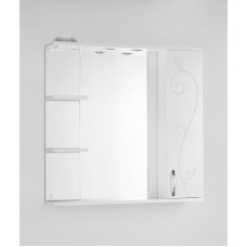 Зеркало со шкафом Style Line Эко фьюжн Панда 80 С с подсветкой Белый глянец