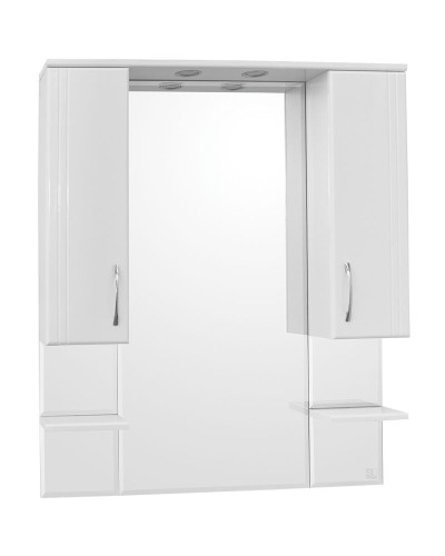 Зеркало со шкафом Style Line Эко стандарт Энигма 90 С с подсветкой Белый глянец