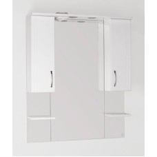 Зеркало со шкафом Style Line Эко стандарт Энигма 90 С с подсветкой Белый глянец