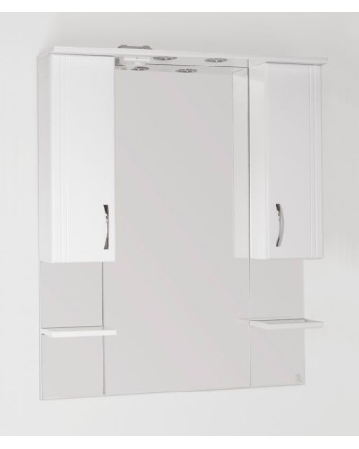 Зеркало со шкафом Style Line Эко стандарт Энигма 90 С с подсветкой Белый глянец