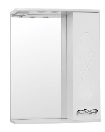 Зеркало со шкафом Style Line Венеция 65 С с подсветкой Белый глянец