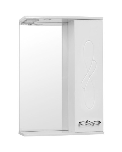 Зеркало со шкафом Style Line Венеция 55 С с подсветкой Белый глянец