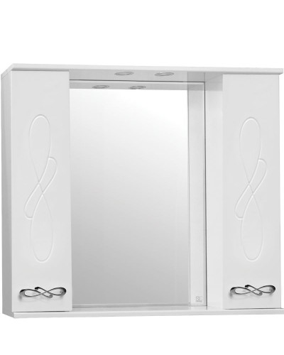 Зеркало со шкафом Style Line Венеция 90 С с подсветкой Белый глянец