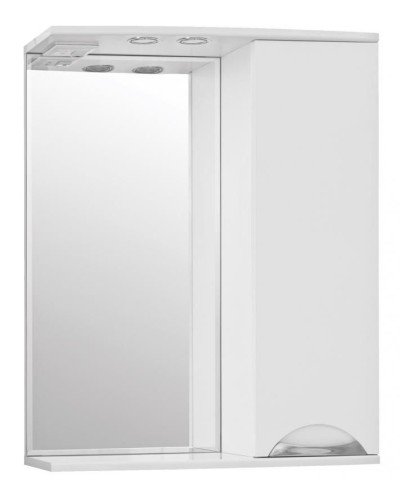 Зеркало со шкафом Style Line Жасмин 65 С с подсветкой Белый глянец