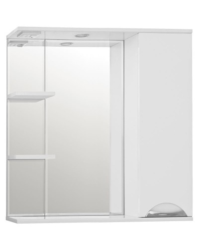 Зеркало со шкафом Style Line Жасмин 80 С с подсветкой Белый глянец