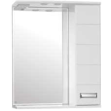 Зеркало со шкафом Style Line Ирис 65 С с подсветкой Белый глянец