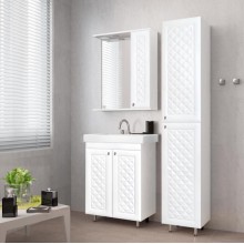 Зеркало со шкафом Style Line Канна 50 С Люкс с подсветкой Белый глянец