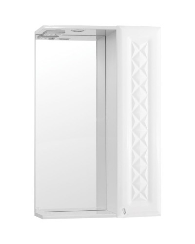 Зеркало со шкафом Style Line Канна 50 С Люкс с подсветкой Белый глянец