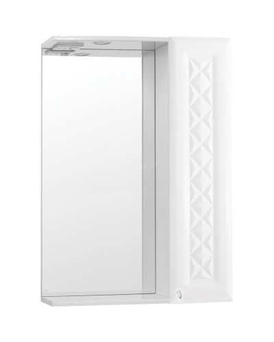 Зеркало со шкафом Style Line Канна 60 С Люкс с подсветкой Белый глянец