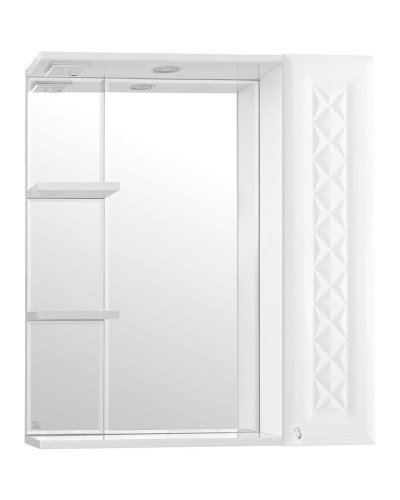 Зеркало со шкафом Style Line Канна 75 С Люкс с подсветкой Белый глянец