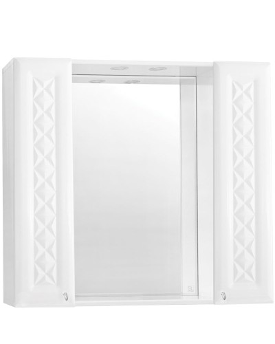 Зеркало со шкафом Style Line Канна 90 С с подсветкой Белый глянец