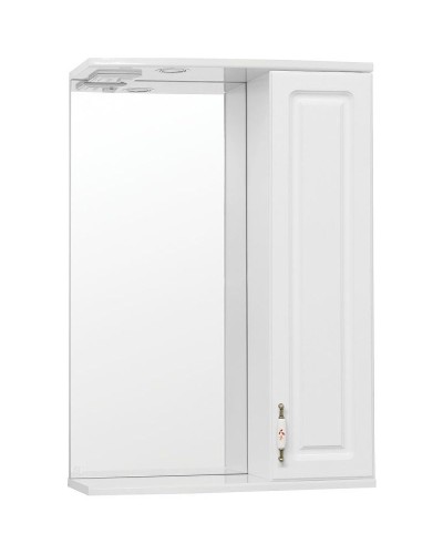 Зеркало со шкафом Style Line Олеандр 2 Люкс 55 ЛС-00000049 с подсветкой Белое