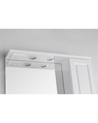 Зеркало со шкафом Style Line Олеандр 2 Люкс 65 ЛС-00000050 с подсветкой Белое