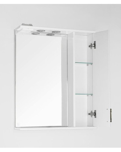 Зеркало со шкафом Style Line Олеандр 2 Люкс 65 ЛС-00000050 с подсветкой Белое