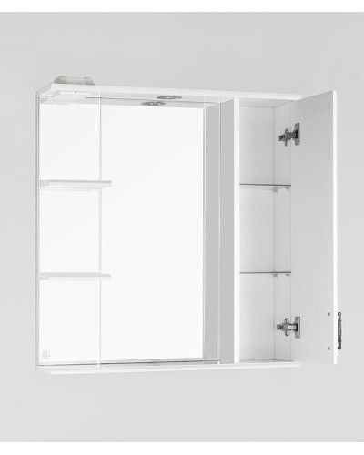 Зеркало со шкафом Style Line Олеандр 2 Люкс 75 ЛС-00000051 с подсветкой Белое