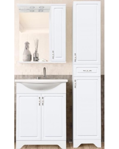 Зеркало со шкафом Style Line Олеандр 2 90 С с подсветкой Белый глянец