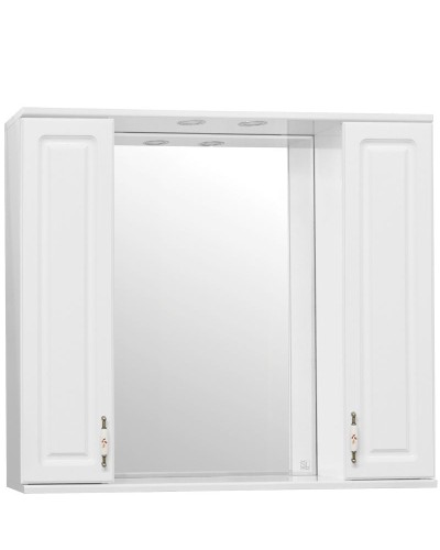 Зеркало со шкафом Style Line Олеандр 2 90 С с подсветкой Белый глянец