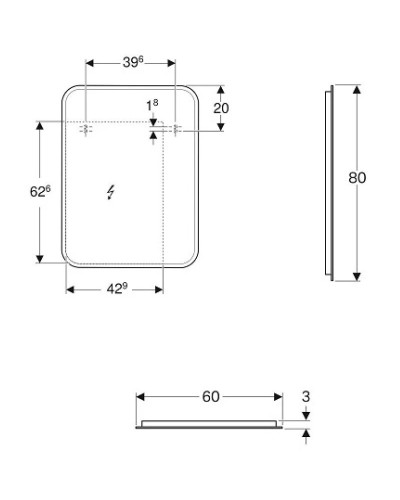 Зеркало 60х80 см Geberit myDay 824360000