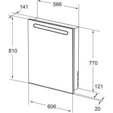 Зеркальный шкаф черный глянец 60,6х81 см R Roca Victoria Nord Black Edition ZRU9000099