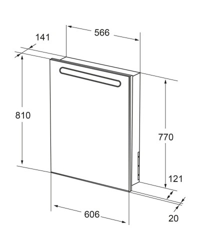 Зеркальный шкаф черный глянец 60,6х81 см R Roca Victoria Nord Black Edition ZRU9000099