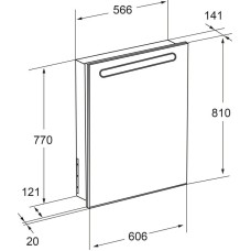 Зеркальный шкаф черный глянец 60,6х81 см L Roca Victoria Nord Black Edition ZRU9000098