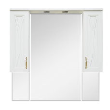Амбра -100 зеркало-шкаф (свет) белое