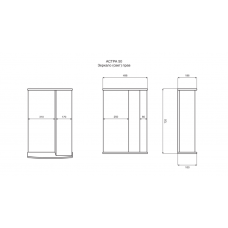 АСТРА-50 зеркало-шкаф лев. (свет)
