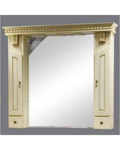 Афина -120 Зеркало-шкаф бежевое патина