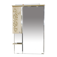 Бабочка - 75  Зеркало-шкаф лев.(свет) бежевое патина